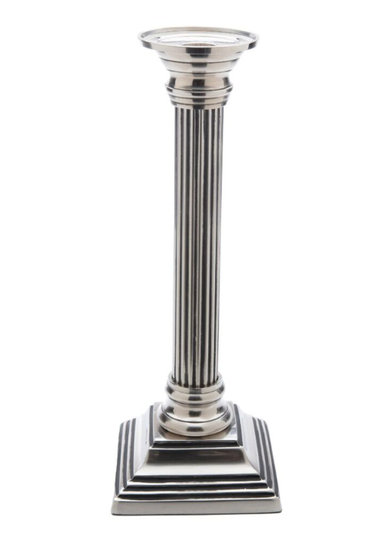 Pewter Column Candlesticks