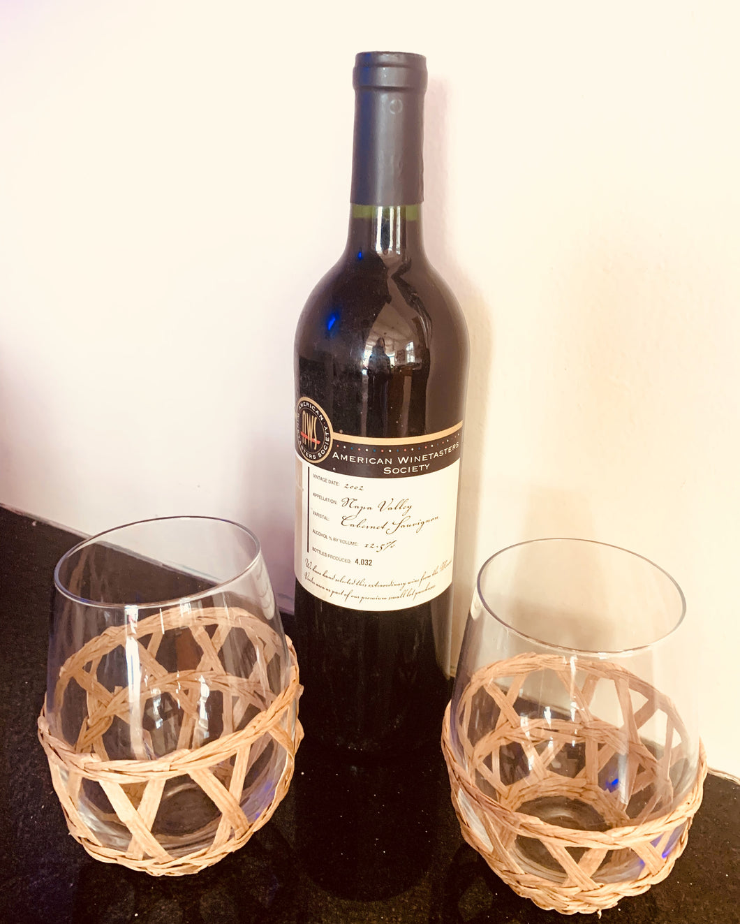 Cane Lattice Stemless Wineglass