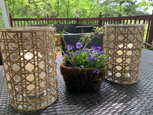 Load image into Gallery viewer, Rattan and Glass Hurricanes
